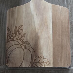 Wooden Pumpkin Serving Board - Natural Brown